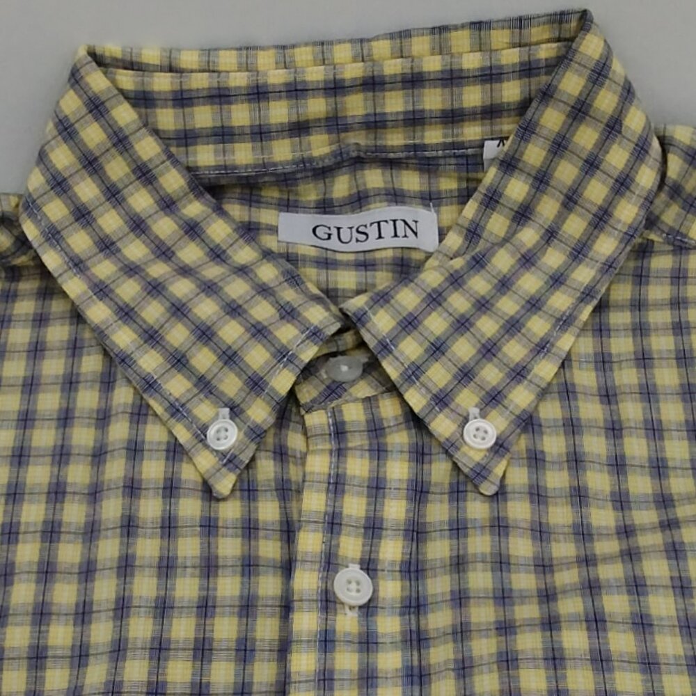 Gustin Long Sleeve Button Down Yellow Plaid Shirt Size XL